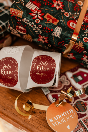 Wensetiket ‘Hele fijne dagen’ – 4 varianten – 43x59mm - Kerst Stickers