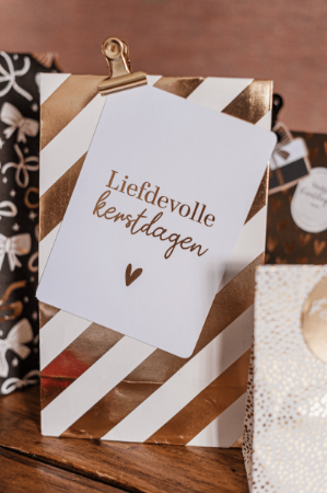 Witte Kraft papieren cadeauzak gouden strepenprint, 25 stuks, 14+8x26cm