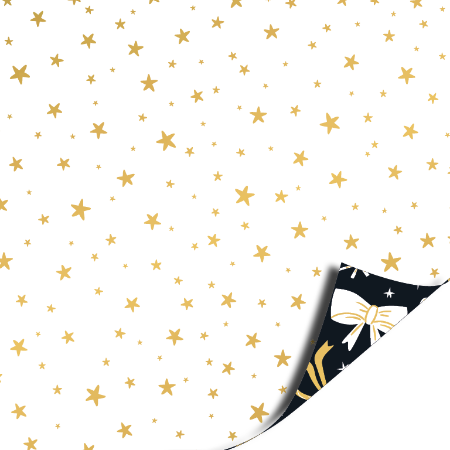 Afbeeldingen van KP® Cadeaupapier 30cm 100m - Bows black/gold