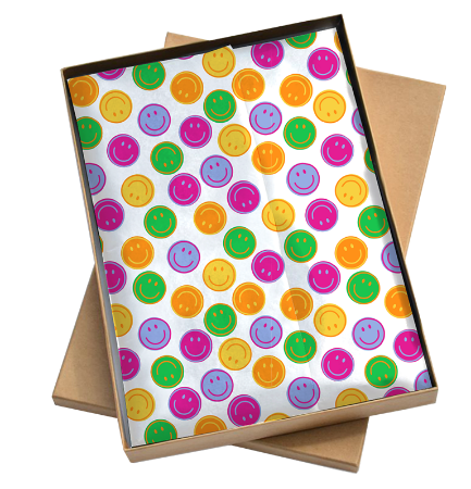 Vloeipapier met gekleurde smileys – feestelijk tissuepaper