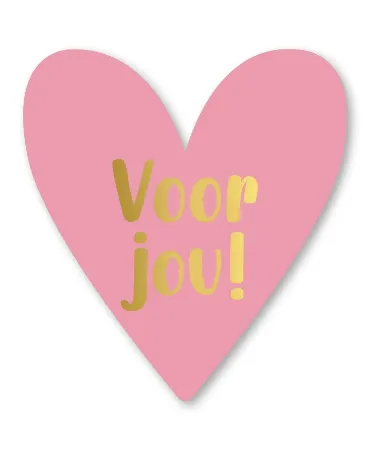 Voor jou roze wenskaart in hartvorm