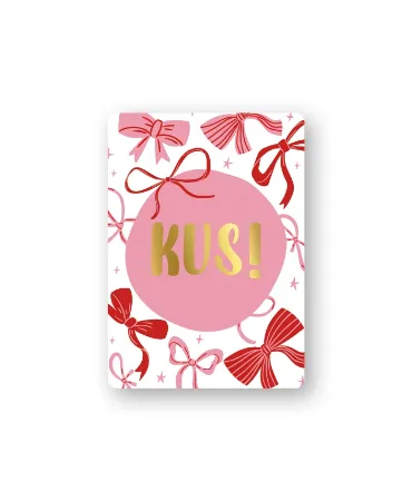 Kus A7 cadeaukaartjes met strikjes en goudfolie