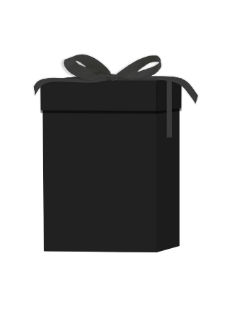 Zwarte pop-up box met satijnenlint - geschenkdoos