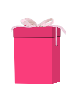 Roze pop-up box met satijnen lint - geschenkdoos