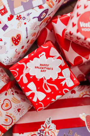 Roze en rode sticker met 'Happy valentine's' - Valentijn sticker - sluitsticker