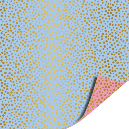 Afbeeldingen van KP® Cadeaupapier 50cm 100m - Luxury dots blue/pink