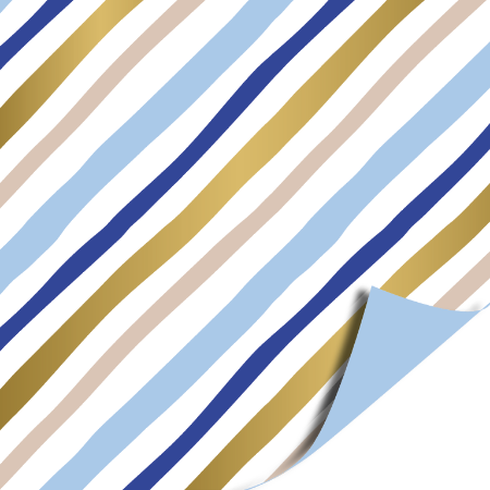 Afbeeldingen van KP® Cadeaupapier 30cm 100m - Painted Lines (blue)