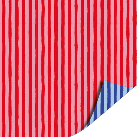 Afbeeldingen van KP® Cadeaupapier 30cm 100m - Soft Stripe (blue/red)
