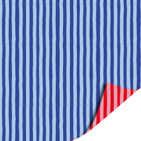 Afbeeldingen van KP® Cadeaupapier 50cm 100m - Soft Stripe (blue/red)