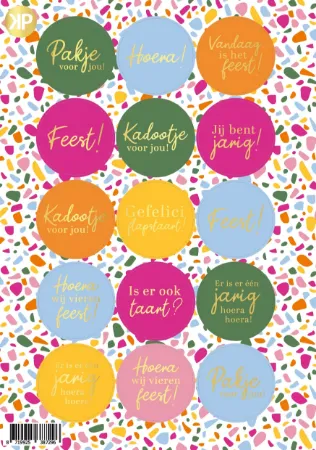 A5 gekleurde stickervel - Feestje (Terrazzo) - 25 vellen