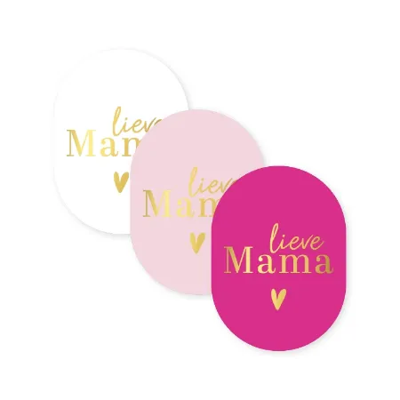Lieve mama - 3 roze stickers voor moederdag