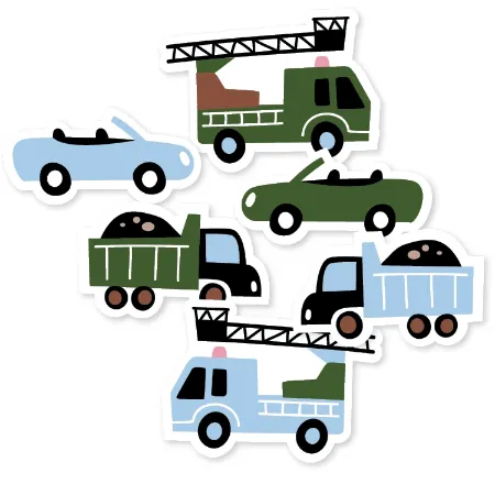 Kleine auto stickers - 6 soorten wensetiketten
