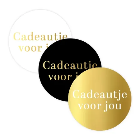 Cadeautje voor jou stickers - 3 soorten D40mm wensetiketten