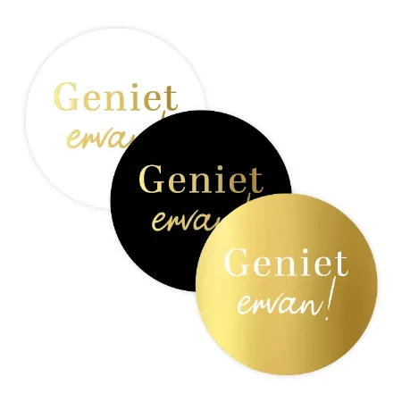 Geniet ervan stickers - 3 soorten wensetiketten