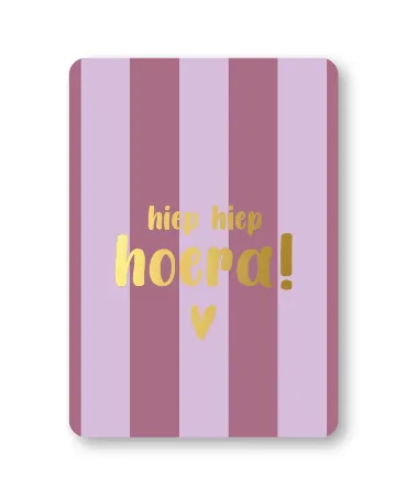KP® Wenskaarten A6 - Hiep hiep hoera (stripes) - 10 stuks