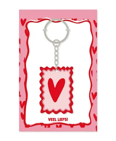 Sleutelhanger vierkant - Hartje