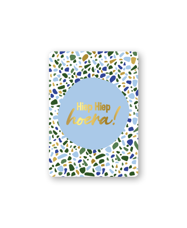 KP® Cadeaukaartjes A7 - Hiep Hiep hoera (blauw), 25 stuks