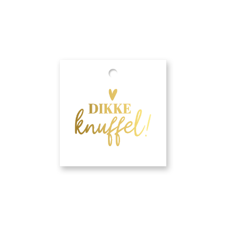 KP® Cadeaulabel - Dikke knuffel - 60x60mm