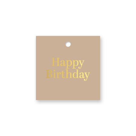 KP® Cadeaulabel - Happy Birthday - 60x60mm