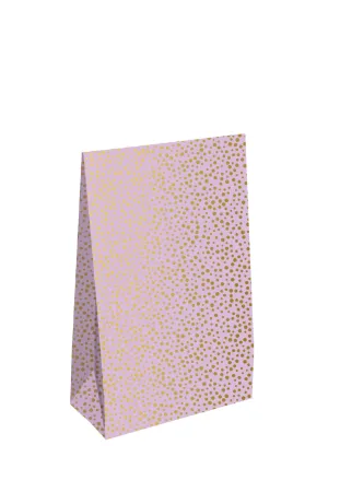 KP® Gift bag - Luxury dots lilac - 13 x 6 x 17,5 + 4cm, 25st