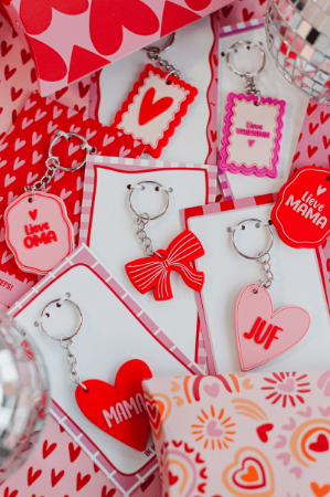 Sleutelhanger vierkant - Hartje