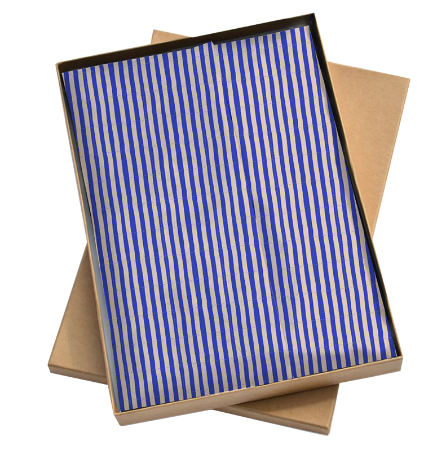 KP® Zijde vloeipapier vellen 50x70cm - Soft Stripe (blauw/beige)