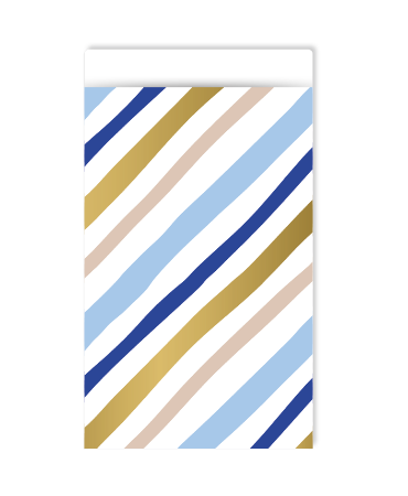 KP® Cadeauzakjes 12x19cm Painted Lines (blue) 250st