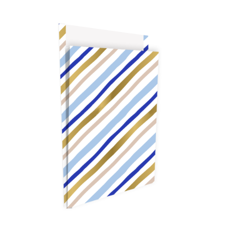 KP® Cadeauzakjes 27x34+4cm Painted Lines (blue) 250st