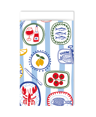 KP® Cadeauzakjes 12x19cm Seaside Supper 250st