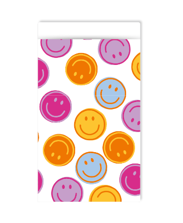 KP® Cadeauzakjes 12x19cm Smileys (pink) 250st