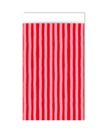 KP® Cadeauzakjes 12x19cm Soft Stripe (red) 250st