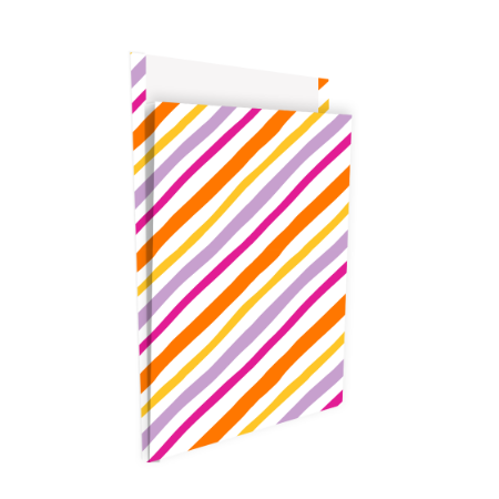 KP® Cadeauzakjes 27x34+4cm Painted Lines (purple) 250st