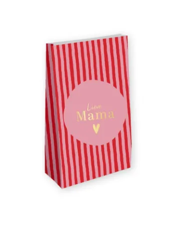 KP® Kraft papieren zakken - Lieve mama 14+8x26cm, 25t