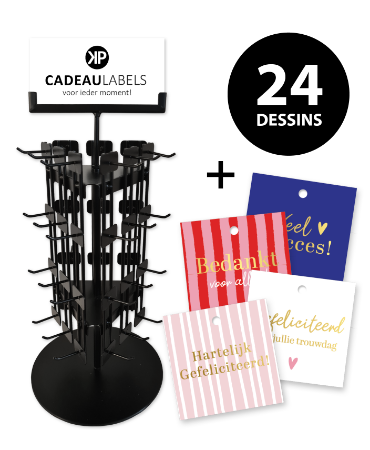 KP® Cadeaulabels 60x60mm Voordeelbox Voorjaar incl. display - 24 x 30 stuks