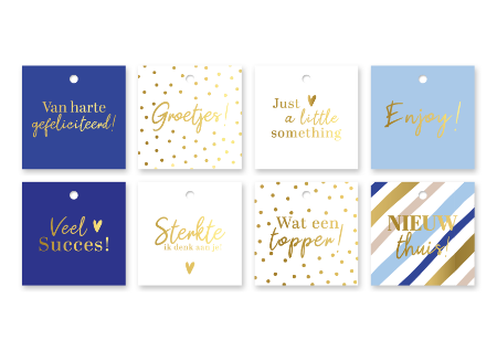 KP® Cadeaulabels 60x60mm Voorjaar Voordeelbox - 24 x 30 stuks