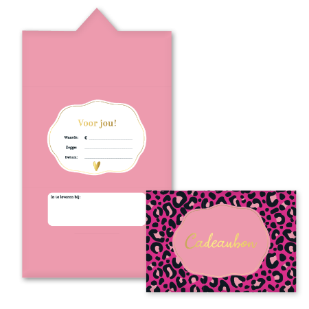 KP® Cadeaubon - Leopard pink - 25 stuks
