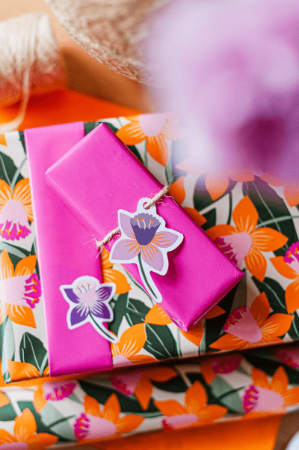 KP® Cadeaulabel - Flower - 48x68mm