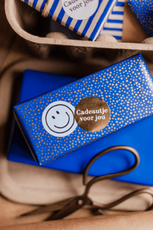 Luxury dots blue - inpakpapier, cadeaupapier