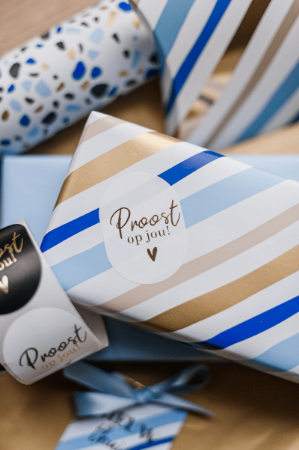 Painted Lines (blue) - inpakpapier, cadeaupapier