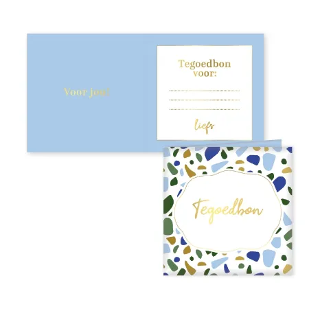 KP® Tegoedbon - Terrazzo (blauw) - 10 stuks