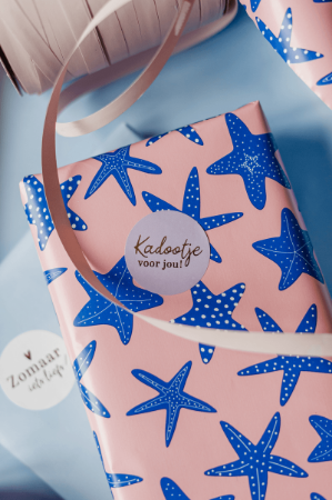 Kadootje voor jou! stickers - kleurrijk ronde wensetiketten - 5 soorten