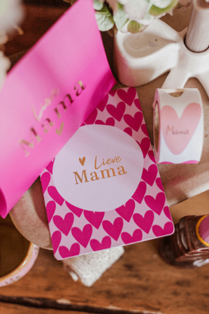 KP® Wenskaarten A6 - Lieve mama (hartjes xl) - 10 stuks