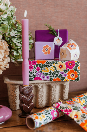 Afbeeldingen van KP® Cadeaupapier 50cm 200m - Summer Flowers