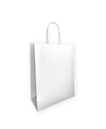 Papieren tasjes, 18+8x22 cm, Wit