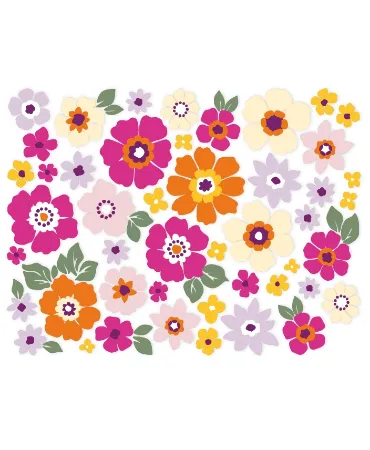 Zomer bloemen raamstickers - Transparant