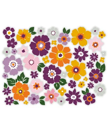 Zomerse Raamstickers in diverse maten - Summer Flowers Boho - Transparant