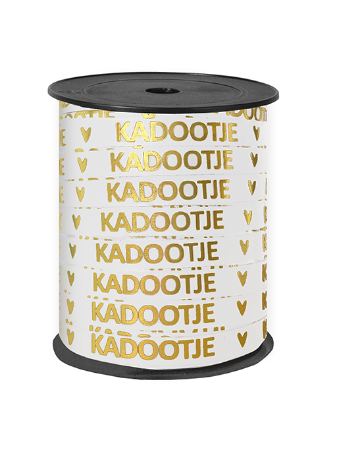 cadeaulint / linten bedrukt - Kadootje wit - cadeaudecoratie