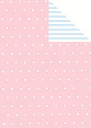 Afbeeldingen van Cadeaupapier Artline Mat 90gr BEBE roze/lichtblauw 30cm 200m