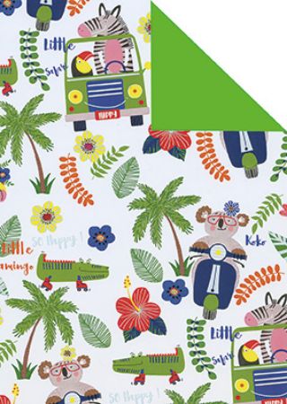 Afbeeldingen van Cadeaupapier Artline Mat 90gr Holiday/uni groen 30cm 200m
