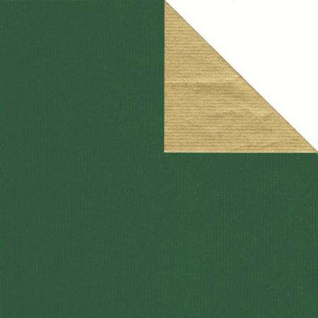 Afbeeldingen van Cadeaupapier Eco Kraft bruin 63gr Uni goud-groen 30cm 200m
